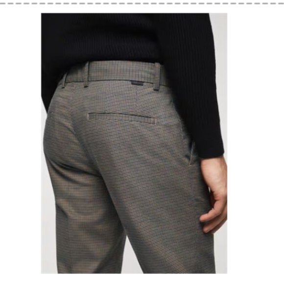Men's USA size 32 MANGO MEN'S SLIM FIT HOUNDSTOOTH TROUSERS - Picture 4 of 6